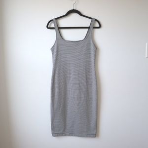 Zara Trafaluc Black and White Striped Sleeveless Bodycon Tank Dress, Siz…